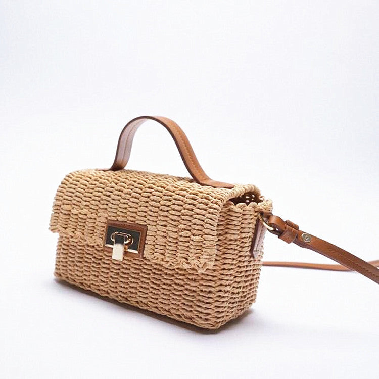 Hand-Held Straw Woven Bag, Paper Rope Woven Bag, Messenger Bag