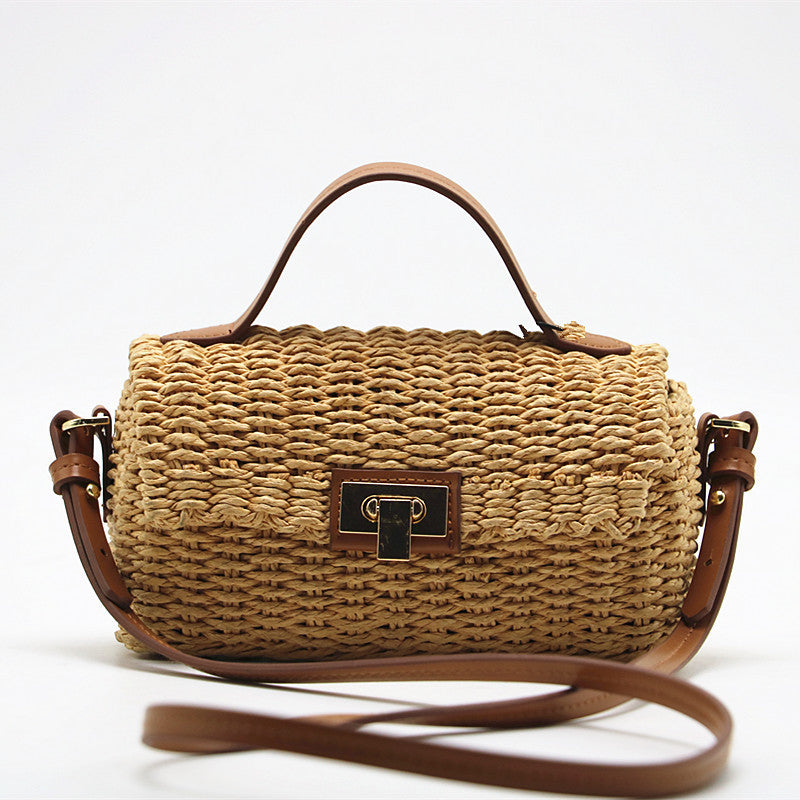 Hand-Held Straw Woven Bag, Paper Rope Woven Bag, Messenger Bag